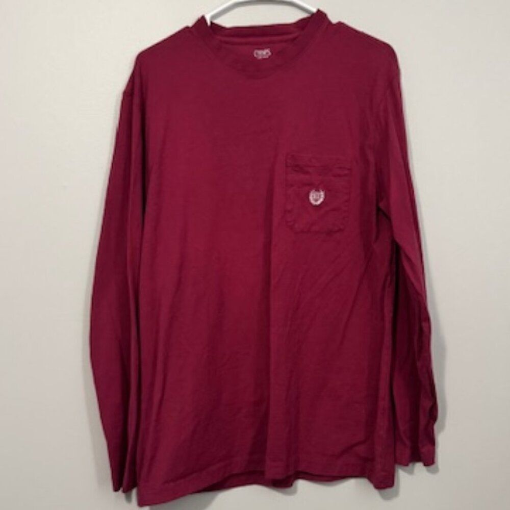 USED Men's Chaps Long Sleeve Shirt Color Wine/Burgundy Size Medium